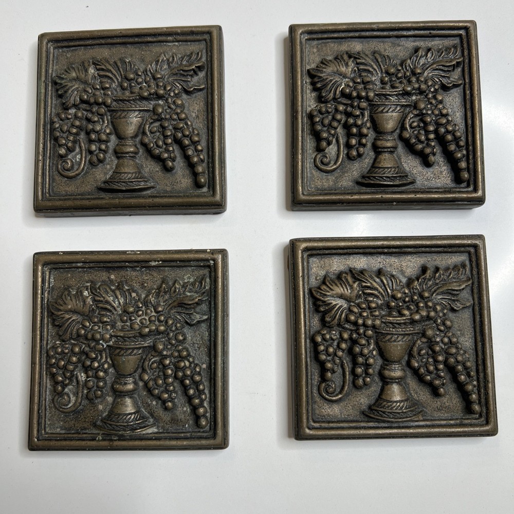 Bronze Look Deco Art Plates 4”x4”