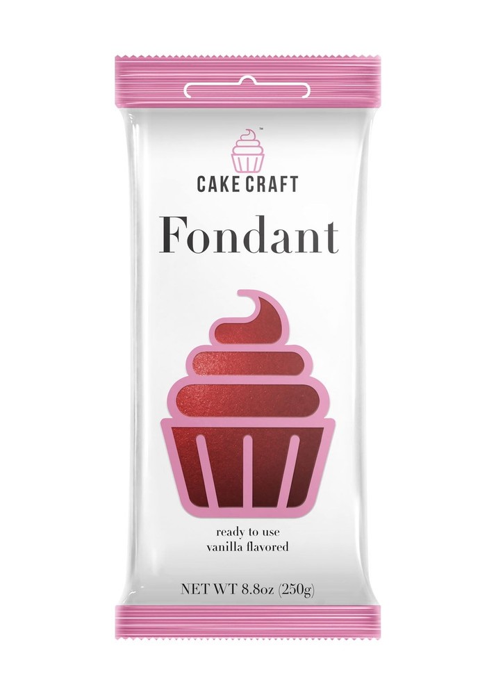 Cake Craft Ruby Red Fondant Icing, Vanilla Flavored, 8.8 oz