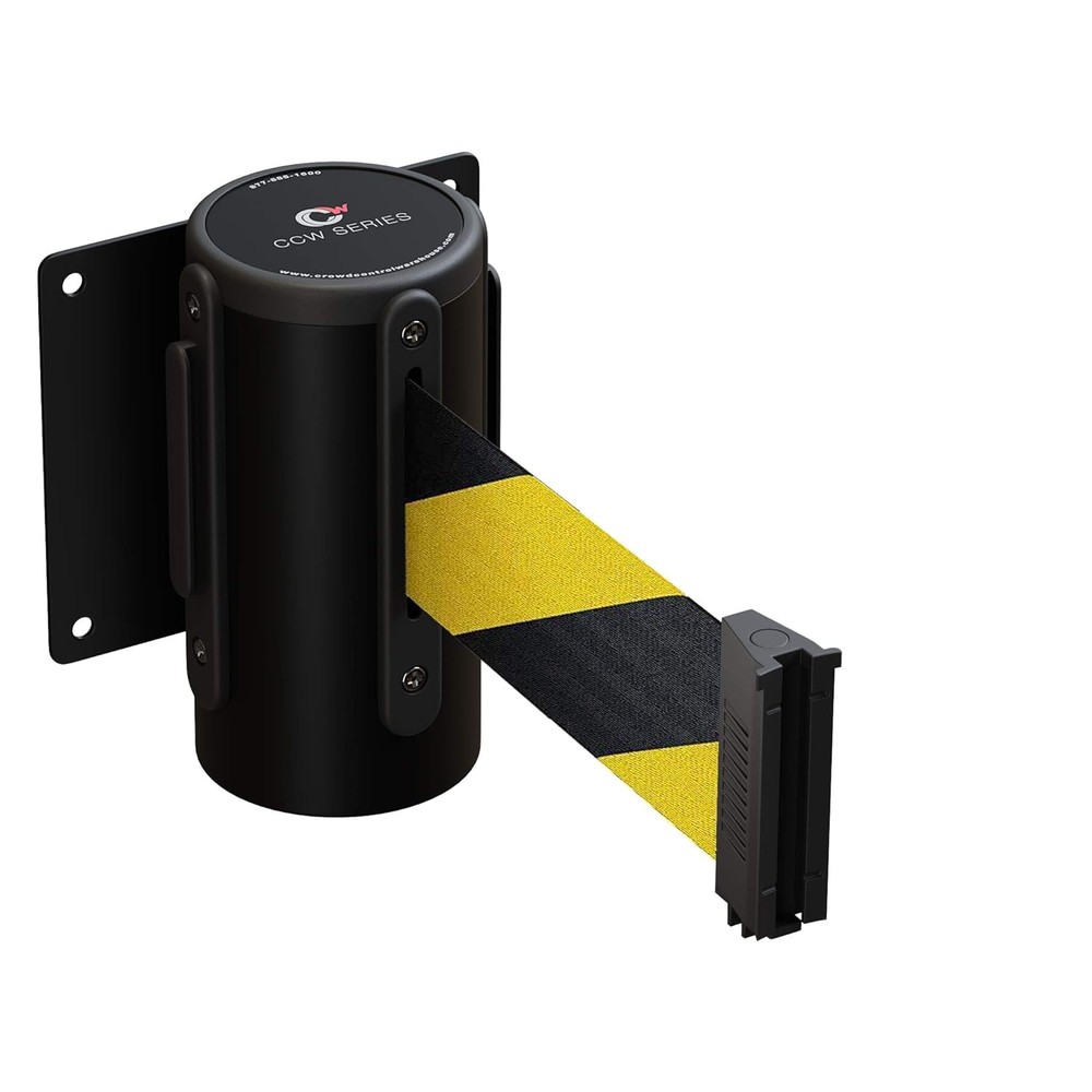 Crowd Control Wall Mount Retractable Belt Barrier System WMB-125 Fixed Single