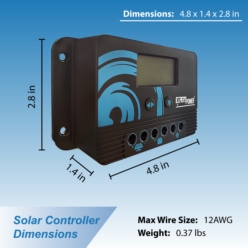 ExpertPower 20Amp 12V/24V PWM Solar Charge Controller