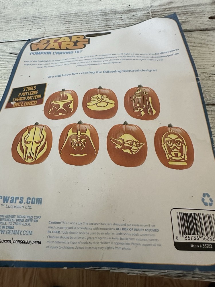 Star Wars Gemmy Pumpkin Carving Patterns No Tools