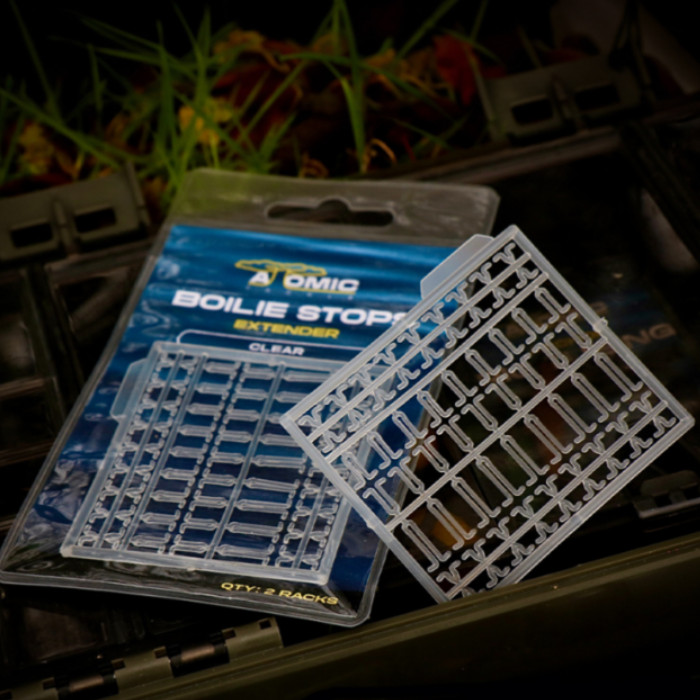 Atomic Hair Extender Stops – Clear, Secure Hookbait Holder for Carp Rigs