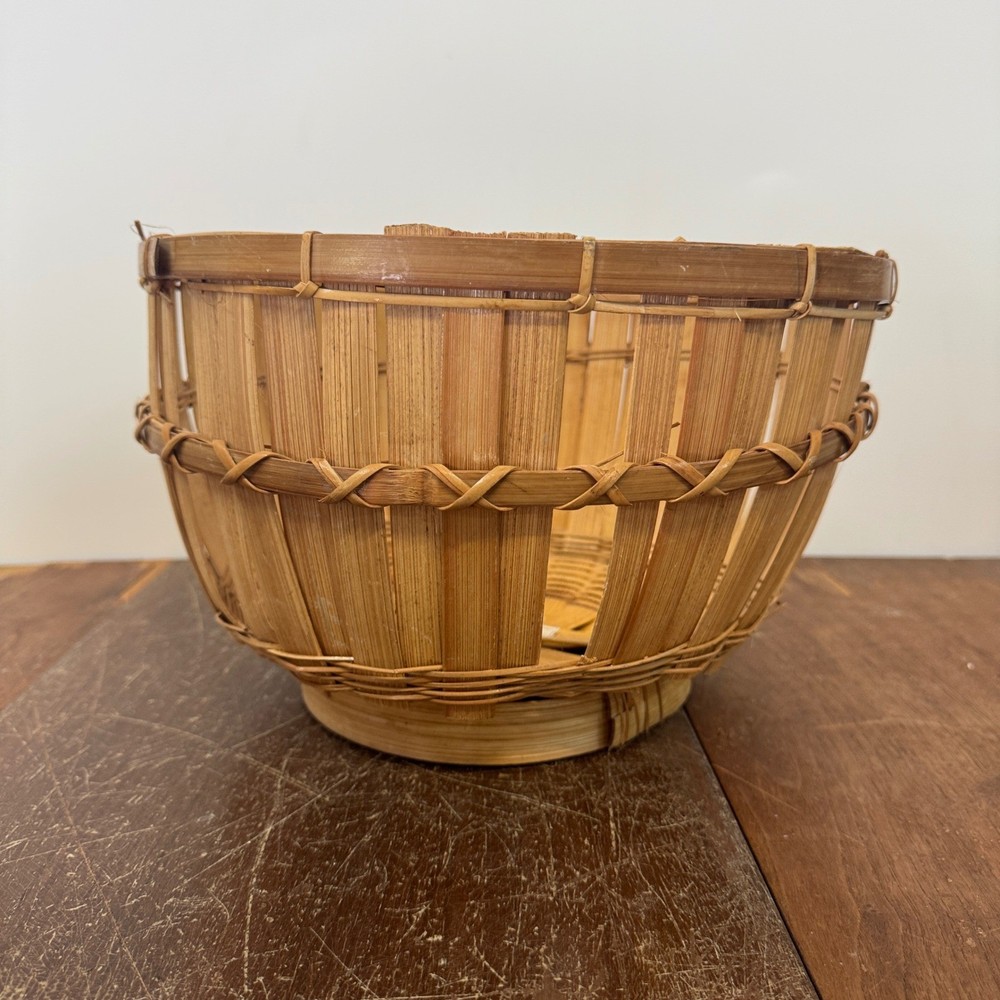 Vintage Wicker Basket Decorative Boho Planter Basket Made in Philippines