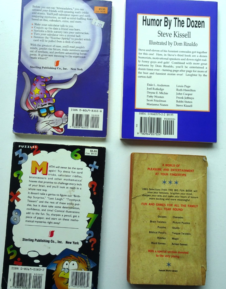 LOT 32 - MAGIC - 4 each = Mathmagic, Humor, Puzzles, Fun Books, +++