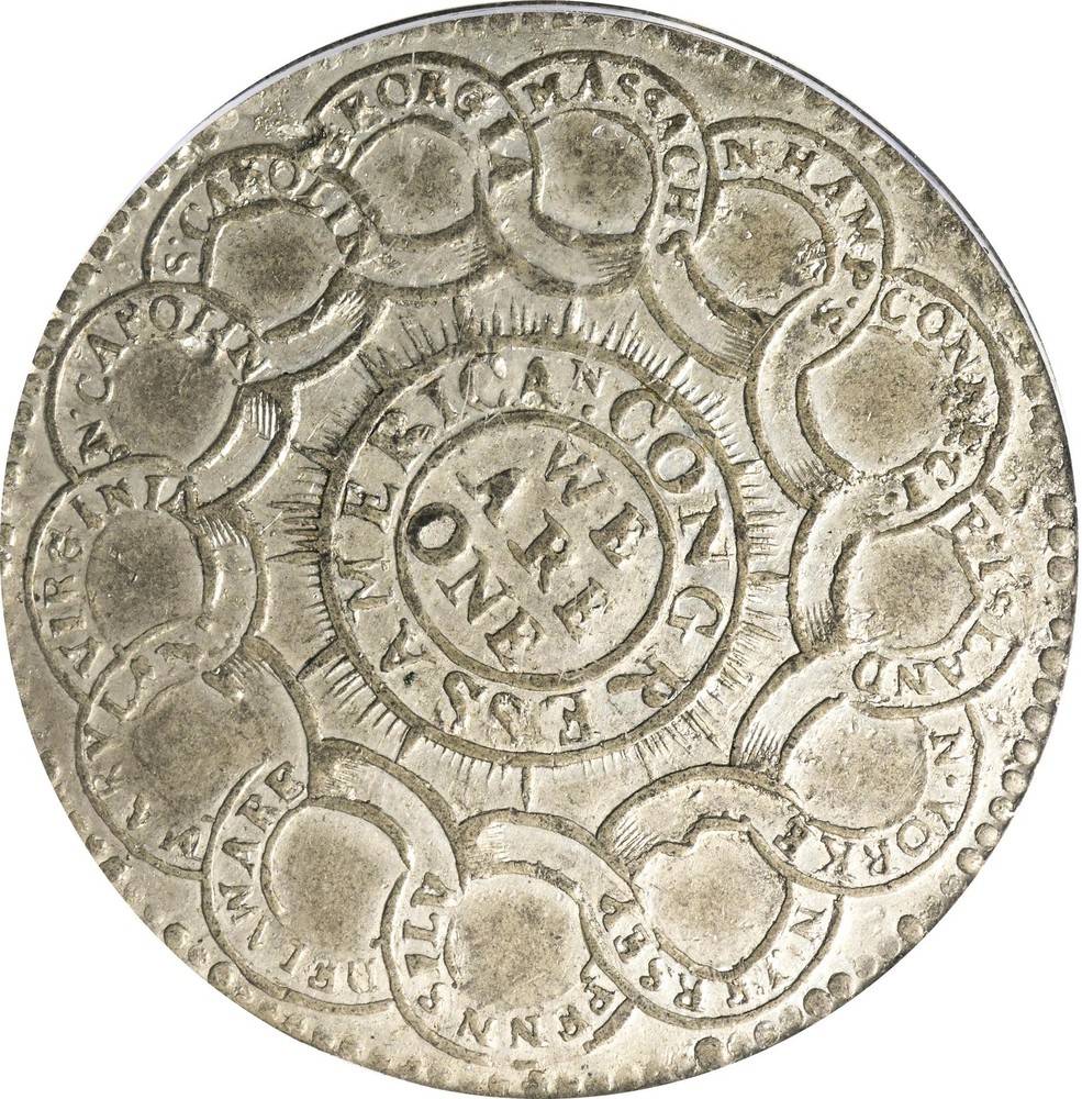 1776 CONTINENTAL CURRENCY $1 PCGS MS 62