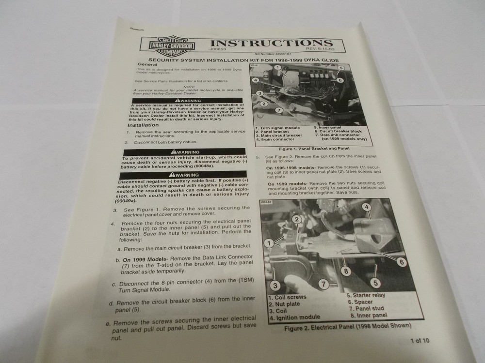 Harley Davidson Security System Kit 68347-01