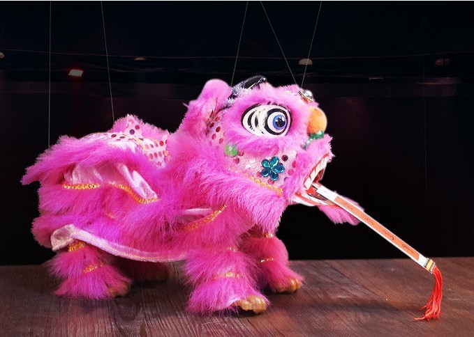 Chinese New Year Congratulation Pull Line Lion Puppet Lion Dance On String Gift