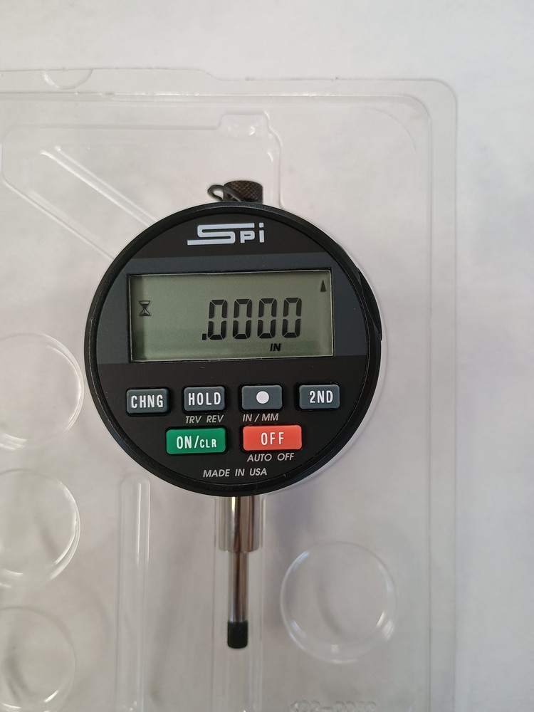 SPI Electronic Dial Indicator 0-1" Range Powers on