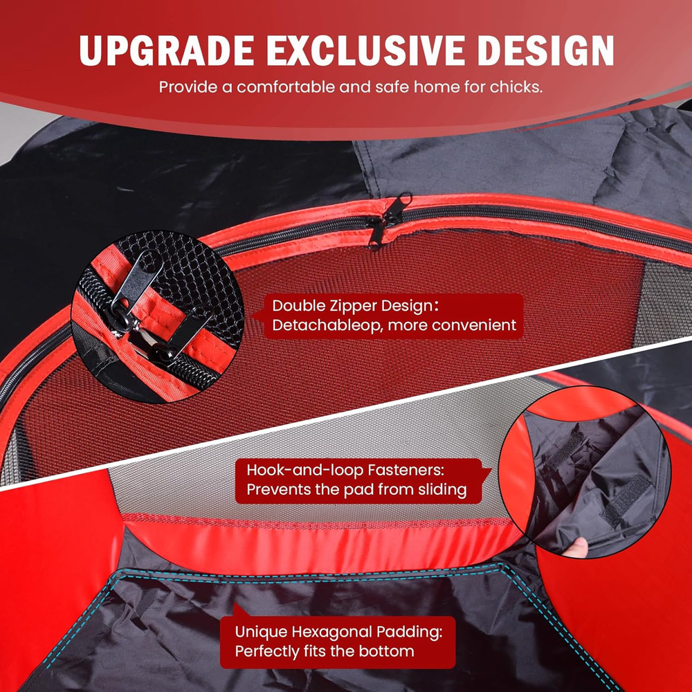 Chicken Brooder Box for Chick Starter Kit Upgrade Three-Sided Mesh Window Broode