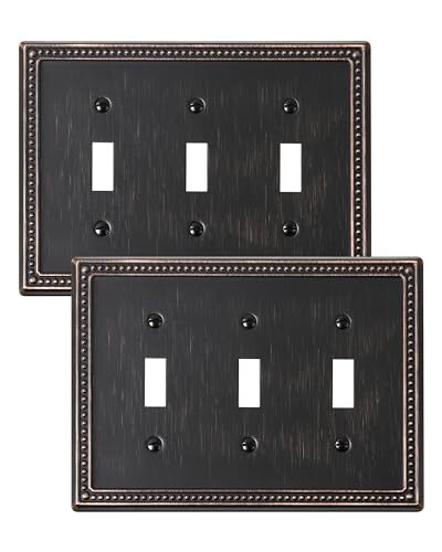 2-Pack Triple Toggle Light Switch Cover Plate Pearls Decorative Switch Plate ...