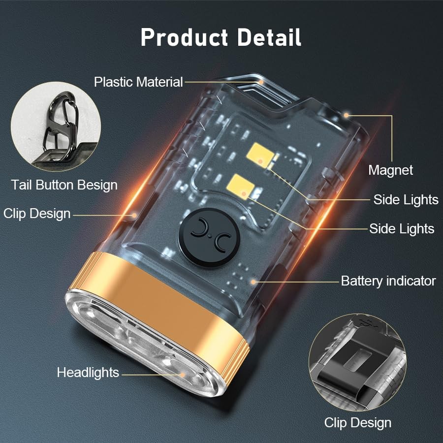 LED Small Powerful EDC Flashlight with Warm White Red Mini 4pc