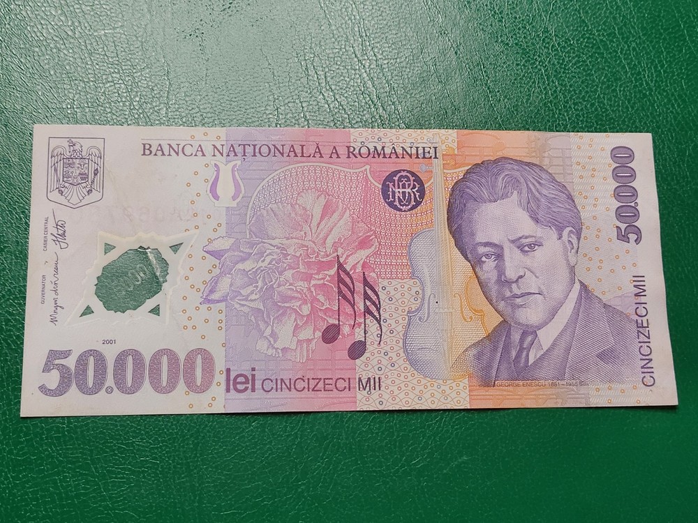ROMANIA - 50000 LEI 2001 - BANKNOTES1 - SN 0697801