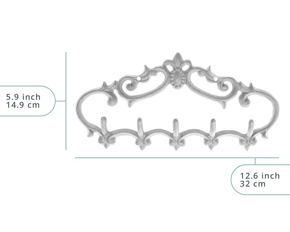 Comfify Cast Iron Wall Hanger – Rustic youth large / 11-13, White