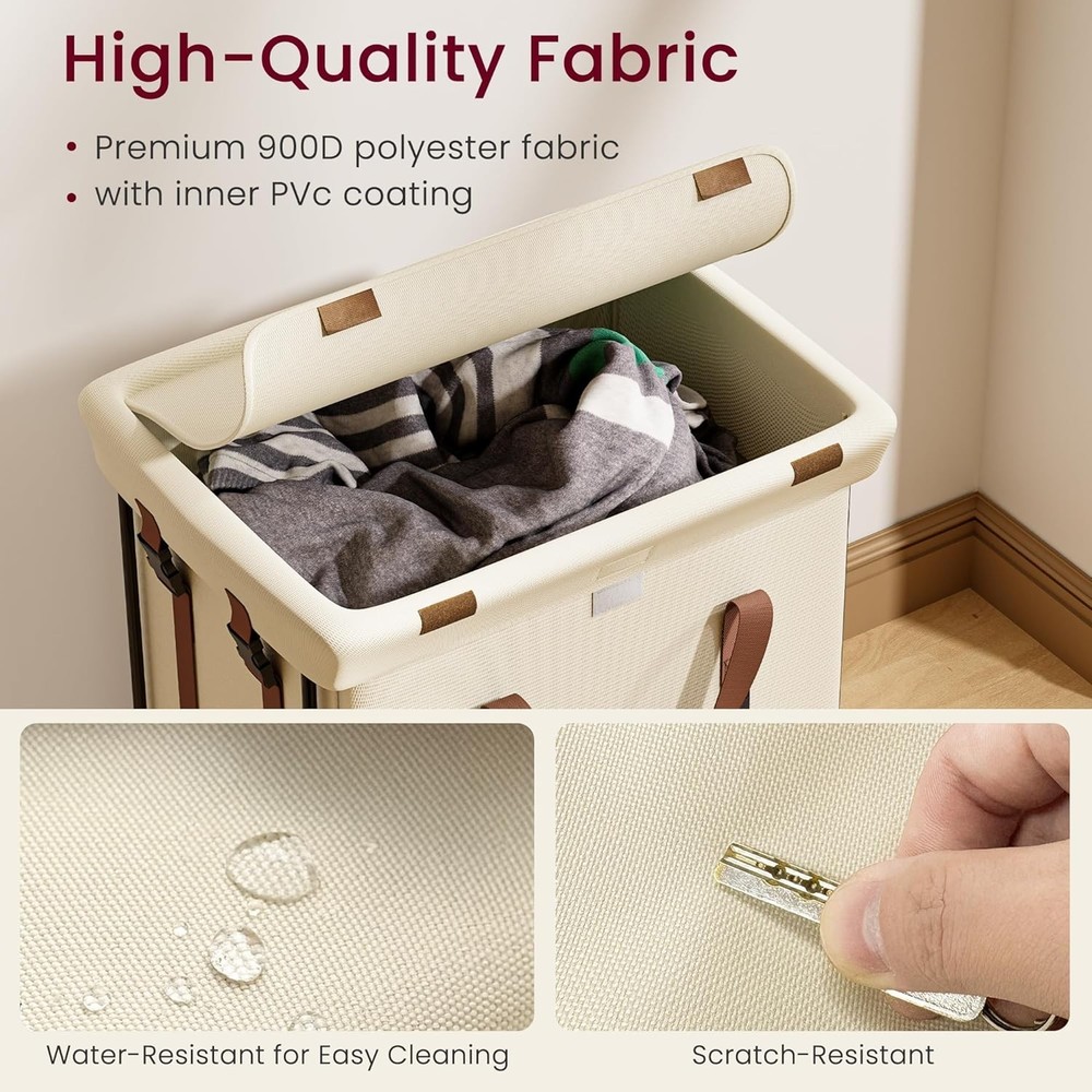 150L Rolling Laundry Basket with Removable Bags for Effortless Organization
