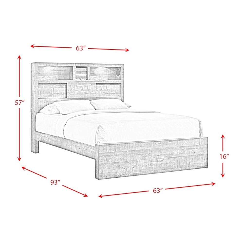Picket House Beckett Queen Bookcase Panel 4PC Bedroom Set with Bluetooth