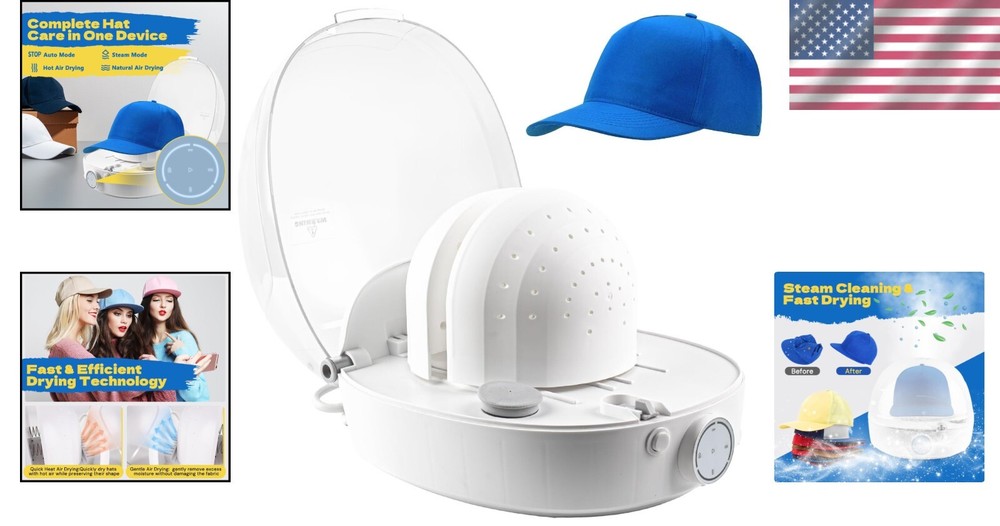 Effortless Hat Cleaning & Drying Machine with Adjustable Fit Technology