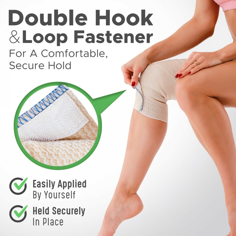 GT 2" (2 Pack) Cotton Elastic Compression Bandages Body Wrap Hook/Loop USA Made