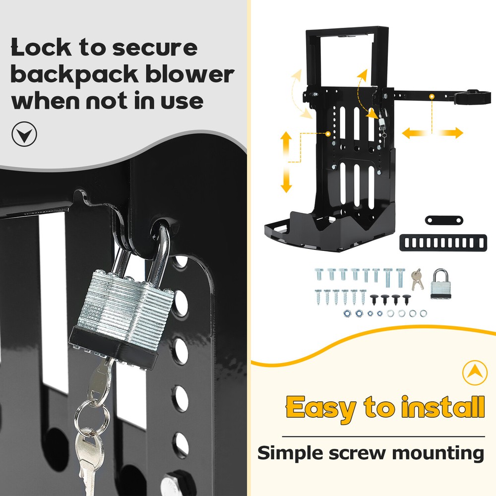 Adjustable Backpack Blower Sprayer Rack For Open & Enclosed Landscape Trailer