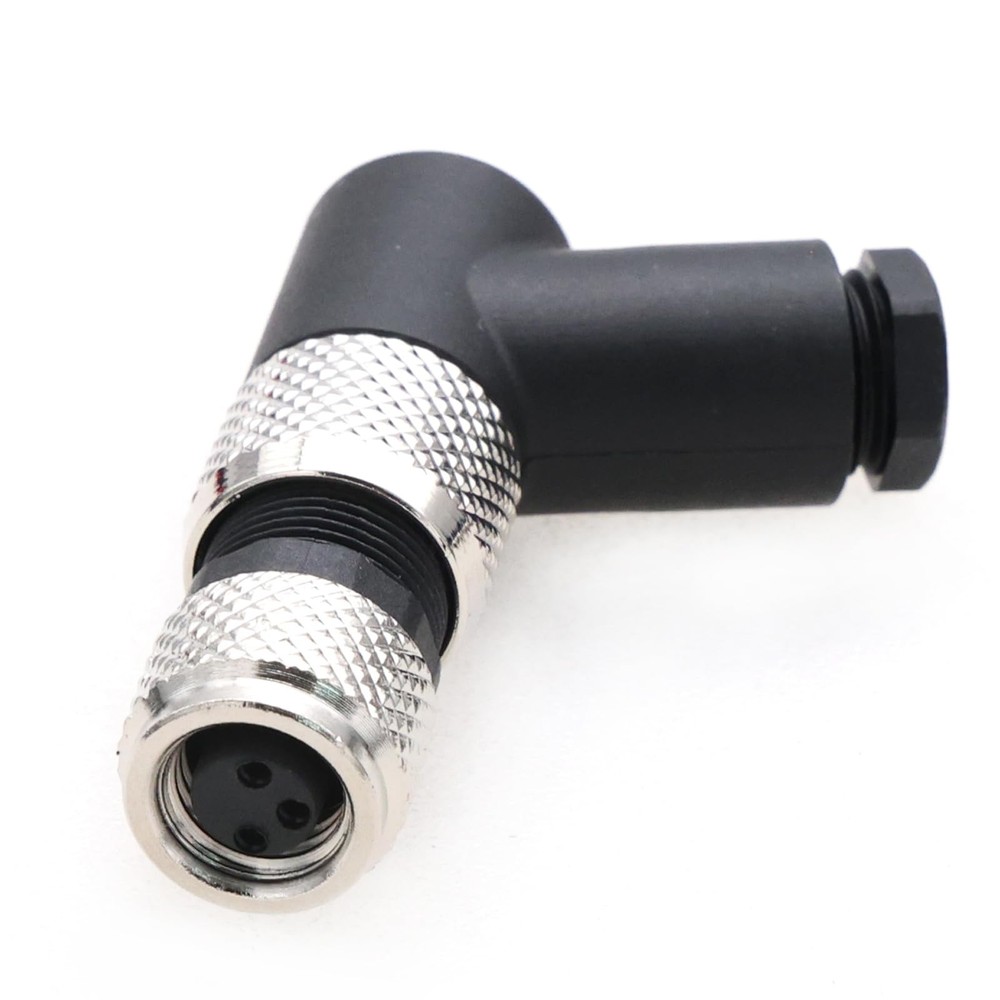 M8 Right Angle 3 Pin Female A Code Plug Industrial Circular Sensor Connector ...