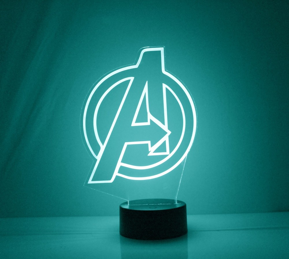 Avengers Personalized Marvel Avengers LED Night Light Lamp with Remote Control