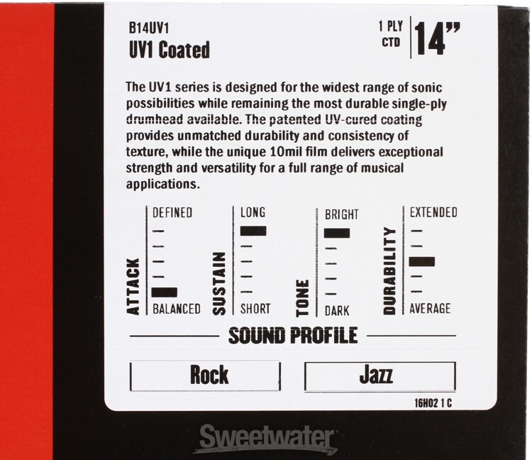 Evans UV1 Series Drumhead - 14" - Coated