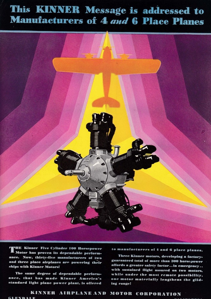 Kinner 100 HP Aircraft Engine Ad 10/23/2024ee