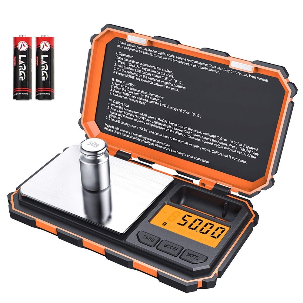 AMIR Digital Pocket Scale, Gram Scale 200g/0.01g, 6 Units Conversion Orange