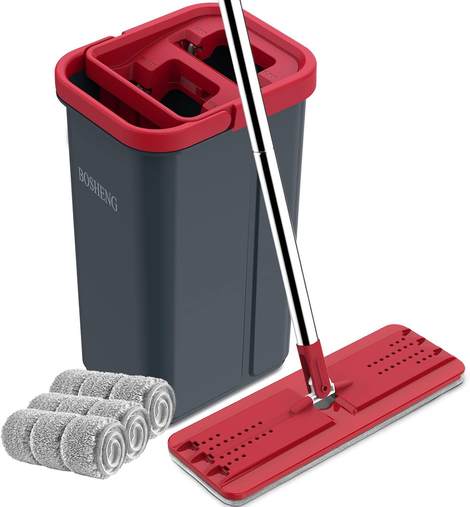 Hands-Free Mop & Bucket Set with 3 Pads