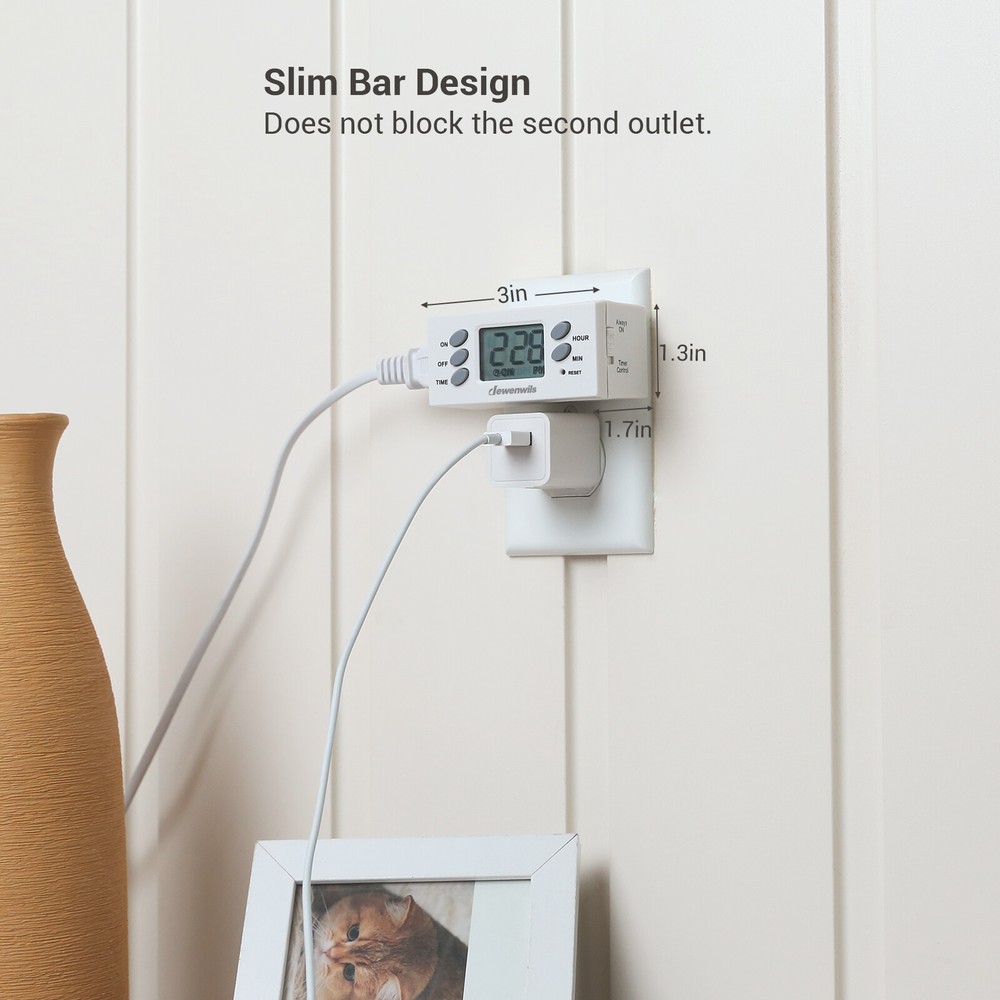 DEWENWILS 2 Pack Light Timer, Digital Programmable Plug-in Lamp Timer Switch