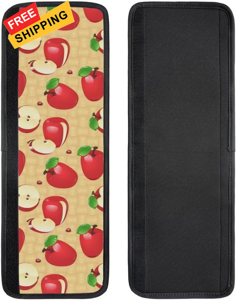 2PCS Apples Pattern Refrigerator Door Handle Covers, Microwave Red