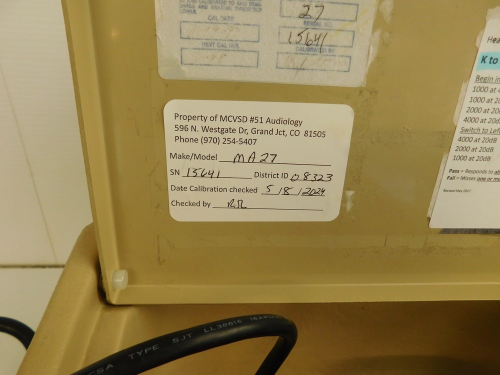 MAICO MODEL MA 27 AUDIOMETER (SBS9)