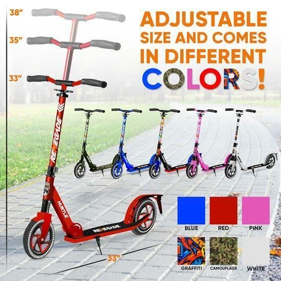 Hurtle HURTSRD Lightweight and Foldable Kick Scooter with High Impact Wheels