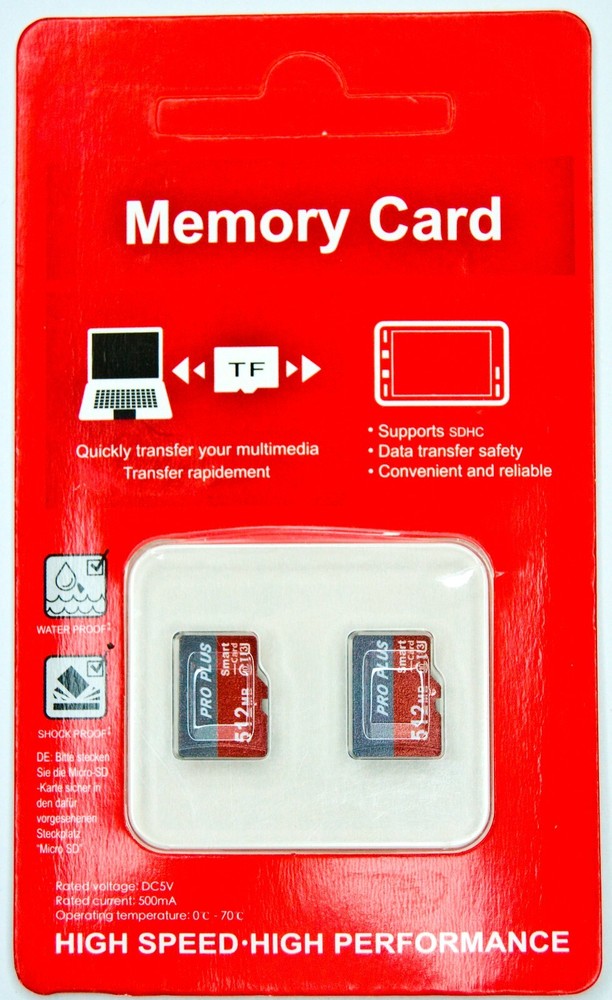 " 128MB 256MB 512MB Micro SD TF Memory Card ( 2 pcs pack with a adapter)