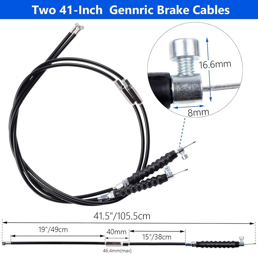 2 PCS 41” Rollator Brake Cable Drive Replacement for Black
