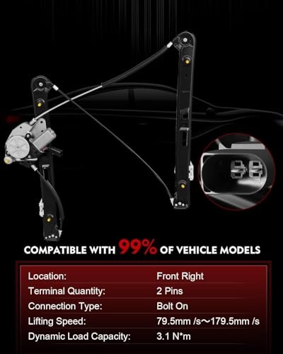 Power Window Regulator with Motor for:-BMW E46 323I Front Right Passenger Side