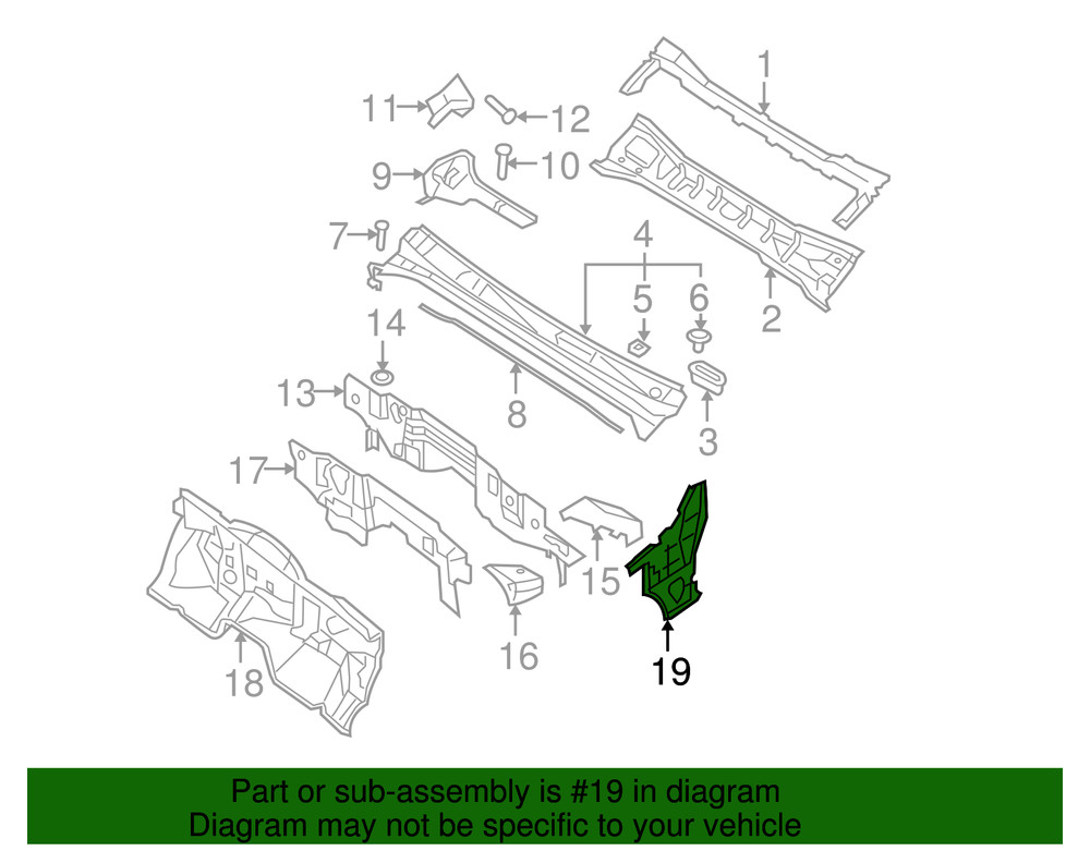 Genuine Nissan Side Panel F7601-9BPMA