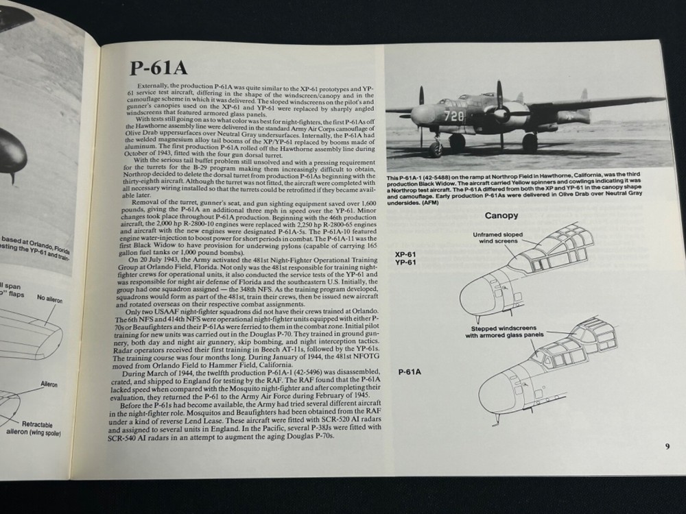 P-61 Black Widow In Action Book