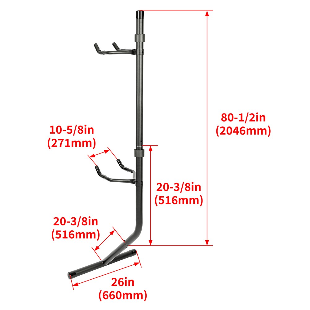 Bicycle Storage Gravity Stand Rack W/Adjustable Arm Holder Tool Tray New 2 Bikes