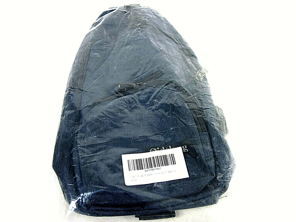 Canvas Slanting Sling Shoulder Bag with USB charging interface, Blue New