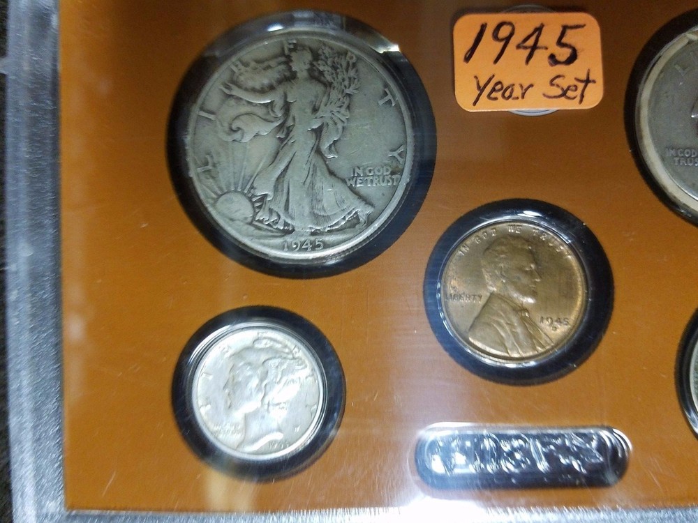 1945 Silver Birth Year Set-90% Silver; Half ,Qtr.and Dime.