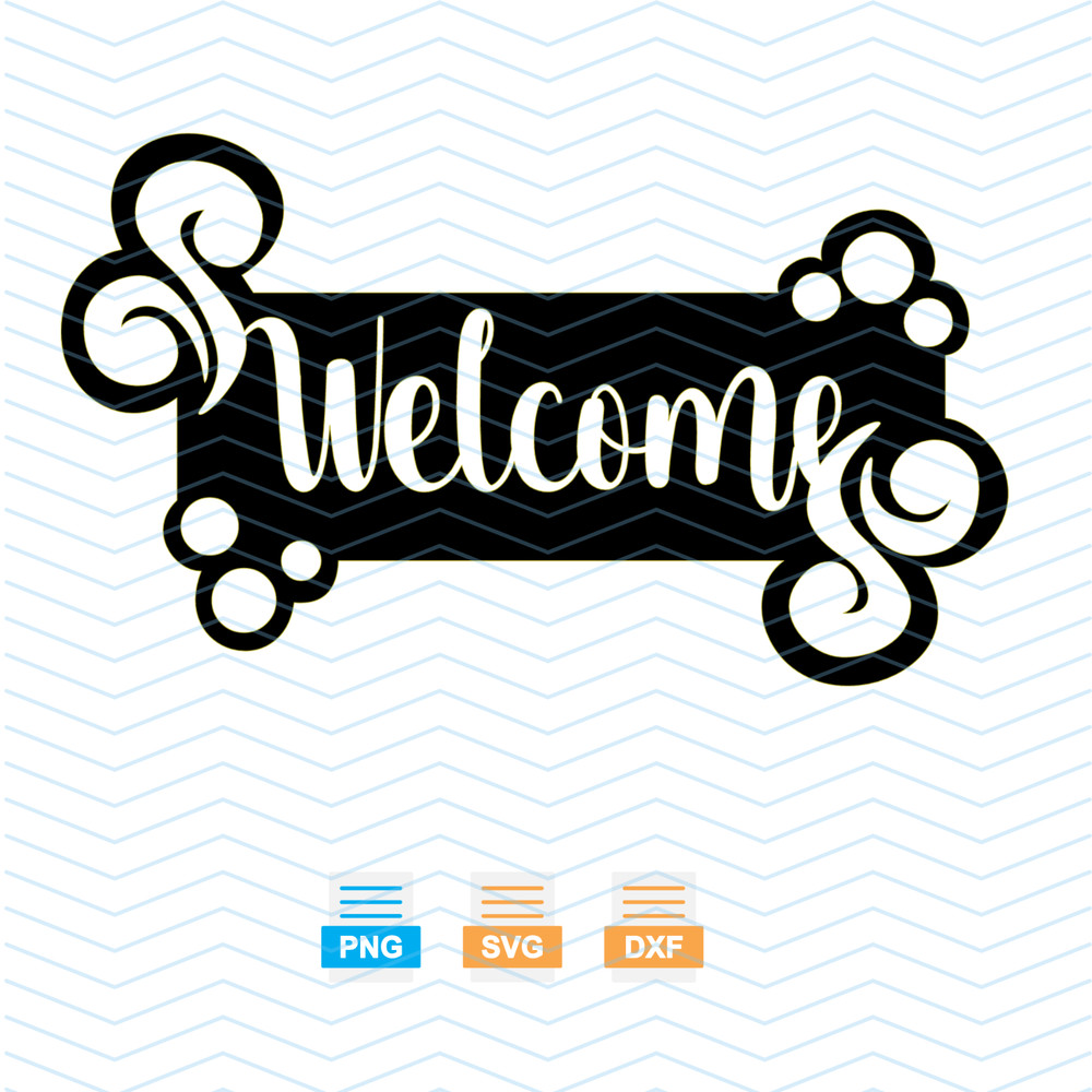 Welcome Home Insert DXF Plasma Laser Waterjet Router Plotter Cut Vector CNC