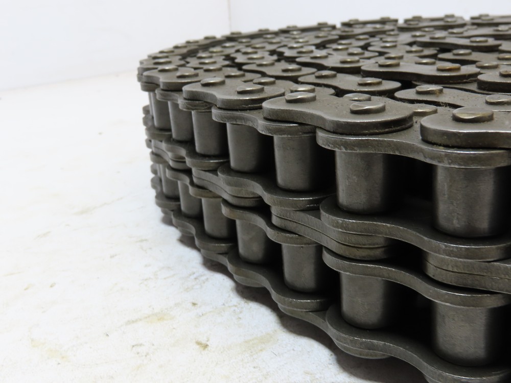 80-2 Riv Riveted Double Strand ANSI Roller Chain with 4 Master Links 21.75' FT