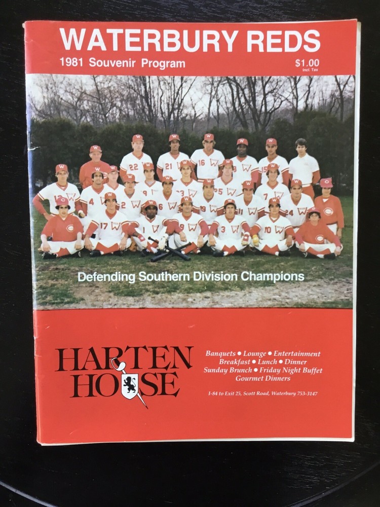 1981 Waterbury Reds Souvenir Program Vs Bristol Red Sox