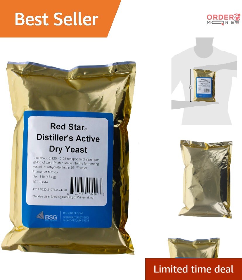 Distillers Yeast Powder 1 lb Ferments Up to 22% Ideal for Ethanol Production