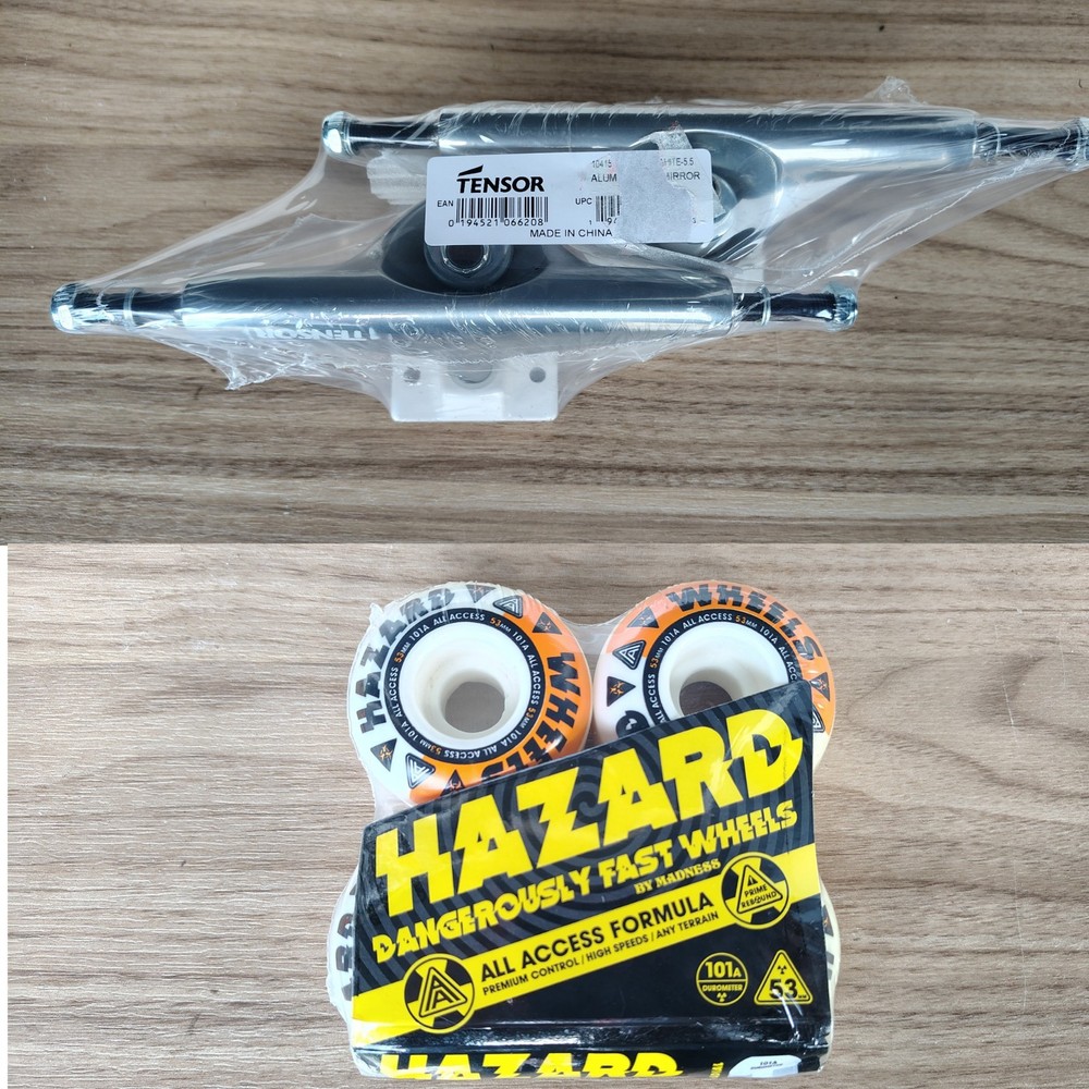 NEW Tensor Skateboard Trucks With Hazard Wheels