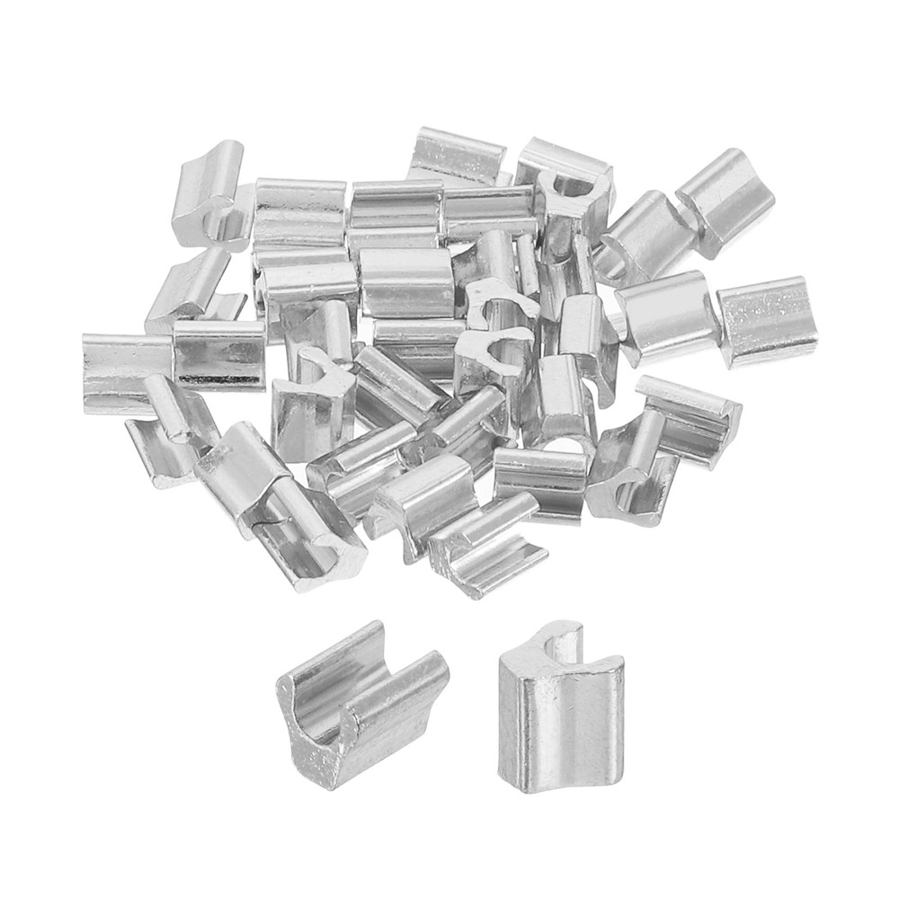 40Pcs Zipper Slider Retainers - #3 Top Stoppers for Replacing, Silver Tone