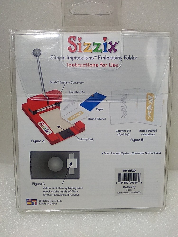 x9) Sizzix ~ Simple Impressions ~ Embossing Folder ~ See Description For Details