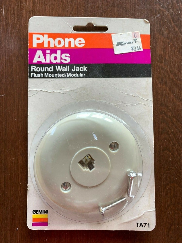 Gemini Phone Modular Wall Jack Flush Mount Round Jack Replacement  Cream Beige