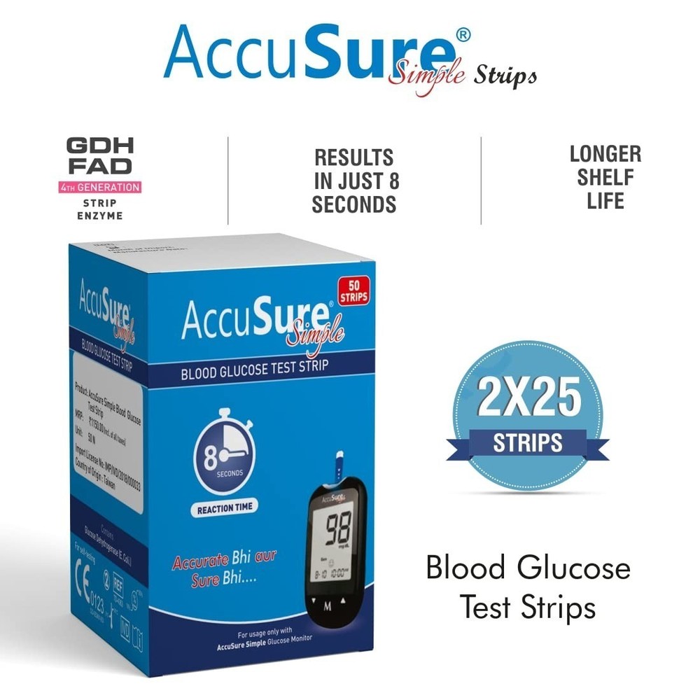 Blood Glucose Test 25 Strips For Glucometer Machine S2u