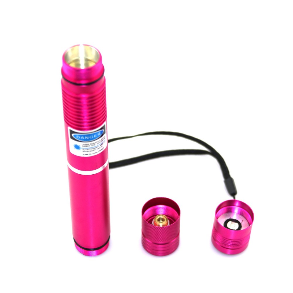 LMX4BR 450nm Adjustable Focus Blue Laser Pointer Visible Beam Light Charger+Batt